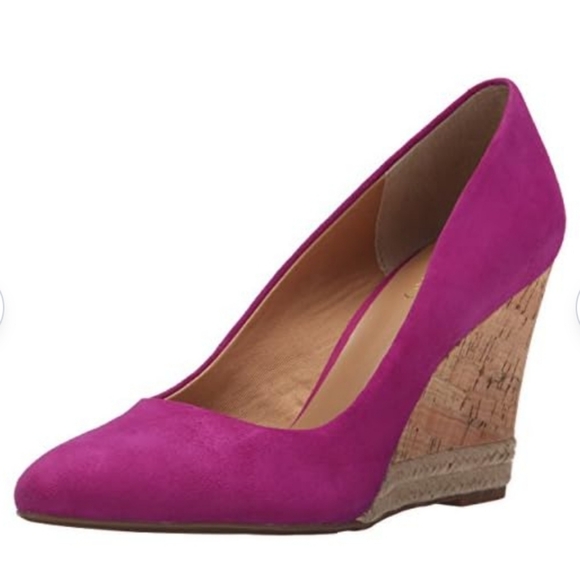 Franco Sarto Calix Cork Wedge Pump Sz: 7 - Fushia - Picture 3 of 16